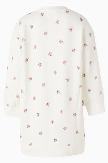 Ditsy Rose Sweatshirt Dress