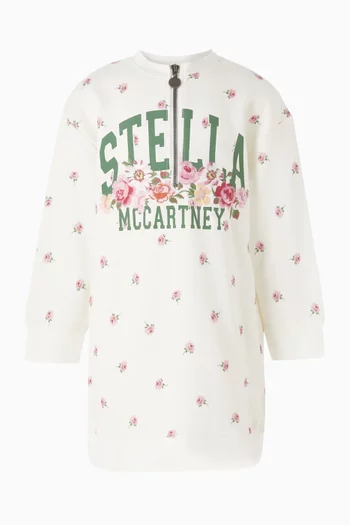 Ditsy Rose Sweatshirt Dress