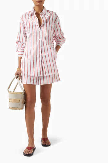Lui Striped Shirt in Cotton Poplin