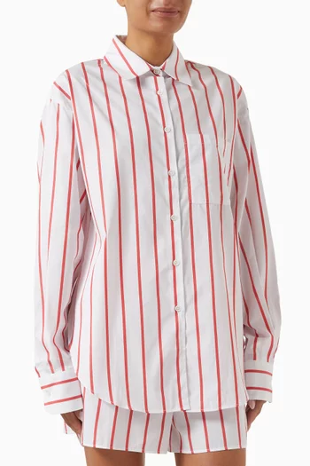 Lui Striped Shirt in Cotton Poplin