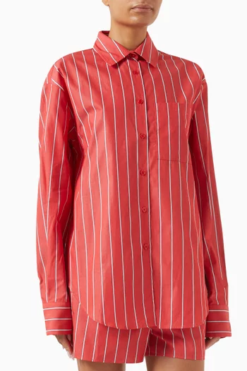 Lui Striped Shirt in Cotton Poplin