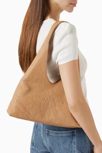 Small Pike Hobo Bag in Crinkle Leather