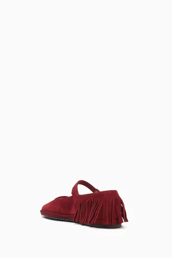 Mary Jane Ballet Flats in Suede
