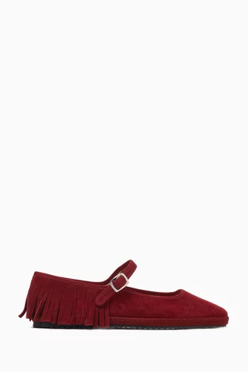 Mary Jane Ballet Flats in Suede