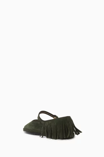 Mary Jane Ballet Flats in Suede