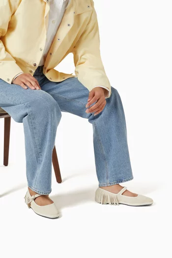 Mary Jane Ballet Flats in Suede