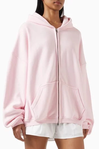 Zip-up Graphic Hoodie in Cotton Terry