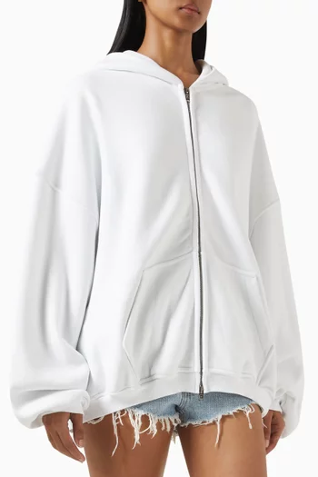 Zip-up Graphic Hoodie in Cotton Terry