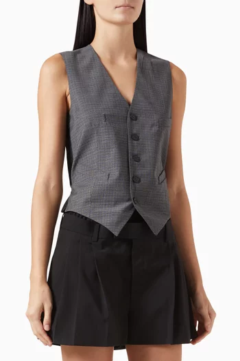Chain-link Vest in Wool-blend