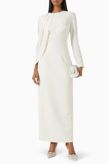 Drape-sleeve Maxi Dress