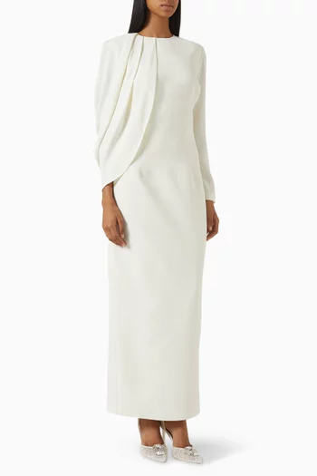 Drape-sleeve Maxi Dress