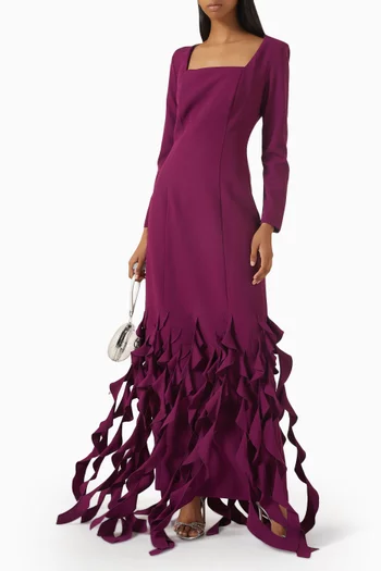 Ruffle-hem Gown
