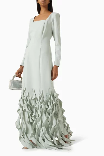 Ruffle-hem Gown