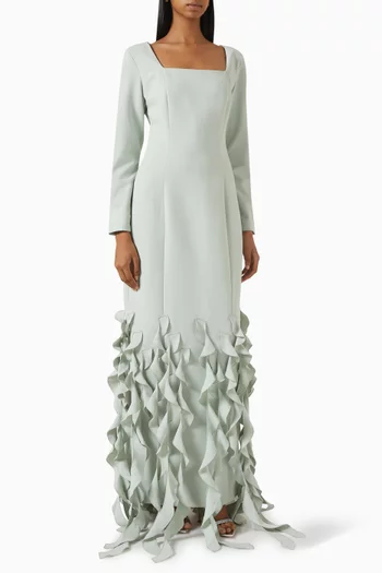 Ruffle-hem Gown