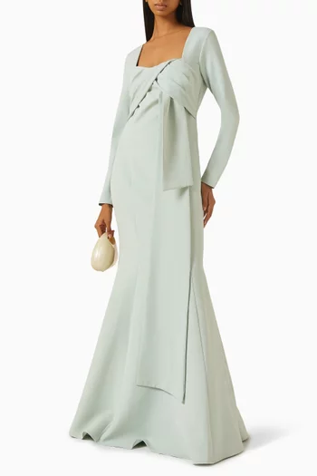 Draped-detail Gown