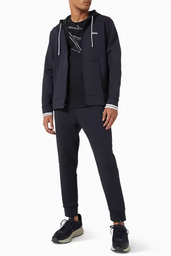 Stripe Zip Hoodie in Cotton-blend