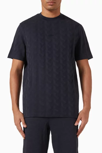 تي شيرت بطبعة جاكار قطن