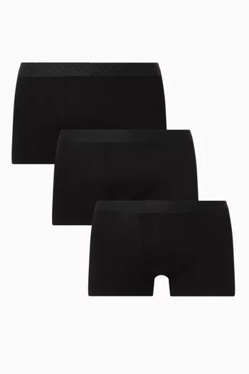 طقم بوكسر بشعار الماركة قطن مطاطي، 3 قطع