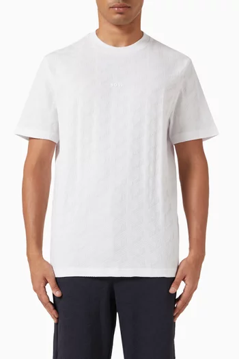 تي شيرت بطبعة جاكار قطن