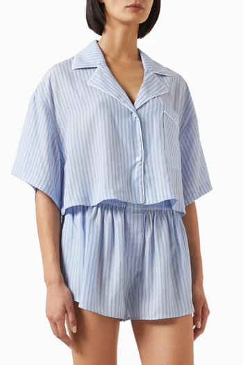 Crop Pyjama-style Shirt in Lyocell
