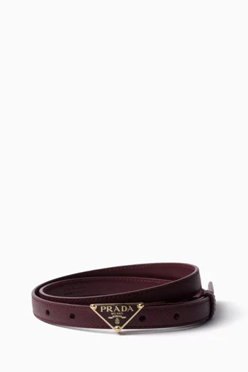 Logo Belt in Saffiano Leather