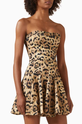 Caudal Jaguar Mini Dress in Cotton Blend