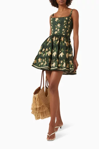 Granadilla Orquidea Mini Dress in Cotton Blend