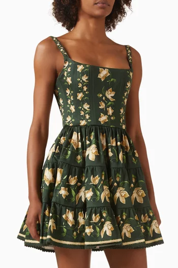 Granadilla Orquidea Mini Dress in Cotton Blend