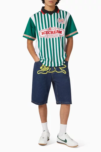 شورت مزين بكلب يجري دينم