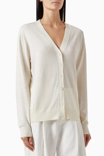 V-neck Cardigan in Silk-knit