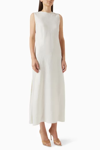 Bias Sheeth Maxi Dress in Linen