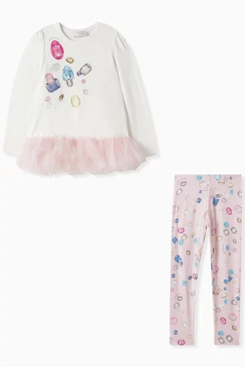Jewel Print Top & Leggings Set
