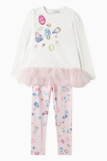 Jewel Print Top & Leggings Set