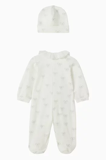 Bow-print Pyjama & Beanie Set