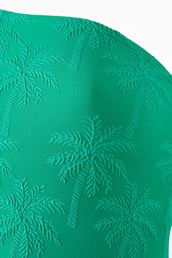 One-shoulder One-piece Swimsuit in Seersucker-fabric