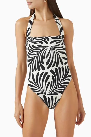 لباس سباحة جايرا قطعة واحدة بحمالات حول الرقبة