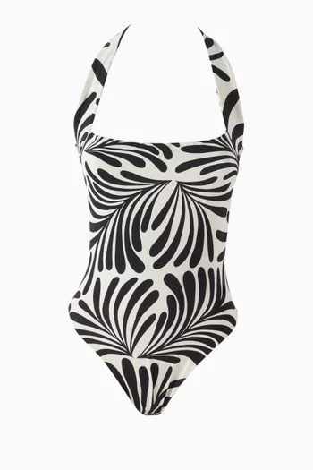 لباس سباحة جايرا قطعة واحدة بحمالات حول الرقبة