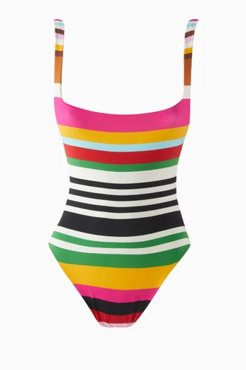 لباس سباحة فيينا قطعة واحدة بنقشة مخططة