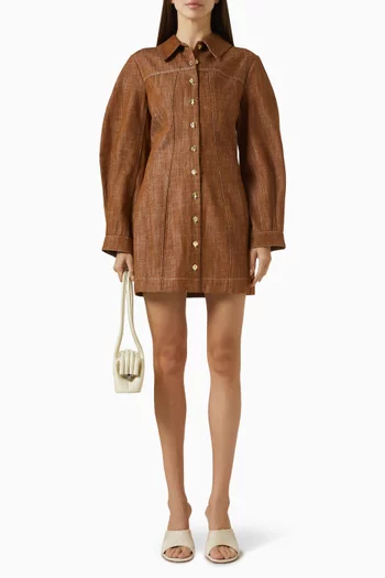 Seamed Mini Dress in Cotton