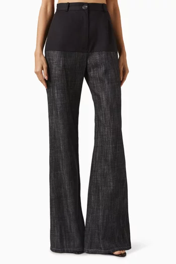 High-Waist Combo Jeans in Cotton