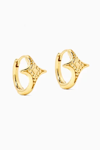 أقراط دائرية لونا ميني ذهب أصفر عيار 18