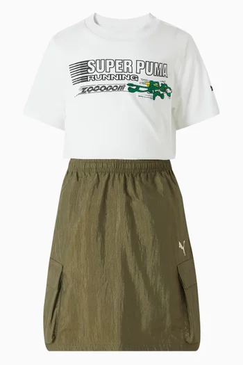 Bowtique Cargo Skirt in Nylon