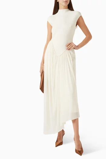 Francis Knit Combo Dress in Chiffon Jersey