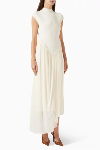 Francis Knit Combo Dress in Chiffon Jersey