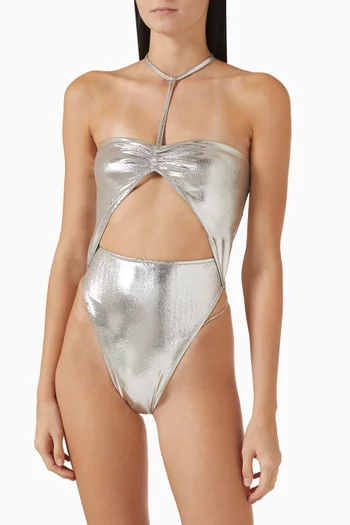 Cut-out Halterneck Swimsuit