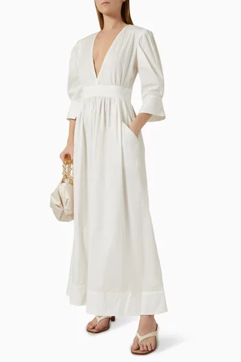 Puff-sleeved Maxi Dress