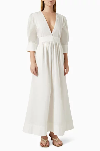 Puff-sleeved Maxi Dress