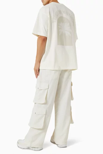 Palm-print Oversized T-shirt in Cotton-jersey