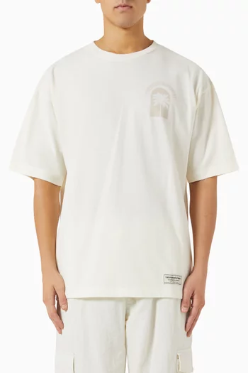 Palm-print Oversized T-shirt in Cotton-jersey