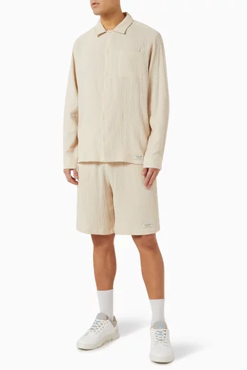 Drawstring Shorts in Crinkle-cotton